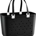 X-Large Rubber Beach Tote Bag, 18.9 "L x 9.4 "W x 13.8 "H Waterproof EVA Beach Totes with Zipper Pocket