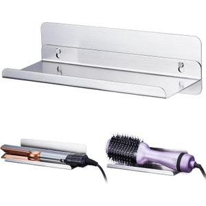 Hair Straightener Wall Mounted, Dryer and Curling Iron Holder Stainless Steel, Adhesive Hair Tool Organizer, Bathroom Bedroom Straighteners Holder for Flat Iron, Dryer Brush,Hairdryer