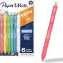 Paper Mate InkJoy Gel Bright! Gel Pens, Medium Point (0.7mm), Retractable, Assorted Opaque Ink, 6 Count - Comfortable Grip, Vivid Colors