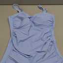 Ocean Blues Women's Strapless Bandeau Swimsuit Top Ruched Tummy Control Tankini Top Only, S