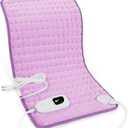 Electric Heating Pads,Heating Pad for Back,Shoulder,Hot Pad for Neck and Arms,Abdomen,Moist Heated Pad for Legs and Knee,Auto Shut Off(Light Purple, 24''12'')