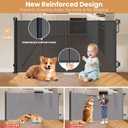 Spaceany Reinforced Retractable Baby Gate or Mesh Dog Gate,Easy to Use for Stairs, Doorways, Hallways, Indoor, Outdoor, Wide Pet Gate 33.5" Tall, Extends to 45" Wide, Black