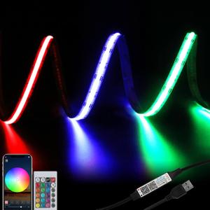 USB RGB COB LED Strip Lights 4.92ft,5V Color Changing Strip Light, Smart Light Strips APP Control Music Sync Led Light Strip, Multi-Color Led Tape Light with Remote for Room Home Indoor Decoration