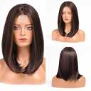 HAIRCUBE Short Wigs for Women,Brown Bob Wig Shoulder Length Synthetic Wig Heat Resistant Hair for Daily Party Use 16 Inches(Dark Brown with Highlight)