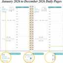 2026 Daily & Monthly Planner - One Page Per Day, Daily Planner 2026 from January 2026 to December 2026, Planners 26 with 12 Monthly Tabs, 6.4" x 8.5", Teal Flowers
