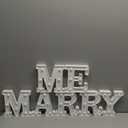 Roowest Marry Me Letters Light Proposal Decorations Set Includes 7 LED 6.3" x 5.5" Romantic Marry Me Sign and 1000 Rose Petals for Proposal Engagement Wedding Decor(White Light, Multicolor)