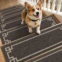 BEQHAUSE Stair Treads for Wooden Steps Non Slip Washable 15Pack Carpet Stair Treads with Reusable Residue Free Backing Soft Polyester Stair Rugs Indoor for Kids Elders and Dogs 9x28,Brown