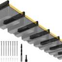 6-bin Overhead Garage Storage Rack, Ceiling Storage Racks Heavy Duty, Powder Coated Tote Storage Rack for Garages, Sheds, Storerooms (7 PCS, for 6 Bins)