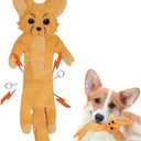 Fox Dog Toy, No Stuffing Plush Squeaky Crinkle Toy for Gentle Chewing & Interactive Play, Puppy Chew Toy for Small Medium Large Dogs, Tail Town