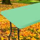 Spandex 8 Foot Rectangle Table Cloth, Elastic Fitted Tablecloths for Picnic, Stretch Washable Patio Table Cover for Outdoor, Camping, Banquet and Parties (Bright Green, 30"x96")