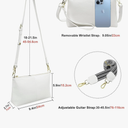 Small Crossbody Clutch Purses Bags for Women Wristlet Wallet Vegan Shoulder Handbags Guitar Strap + Leather Strap