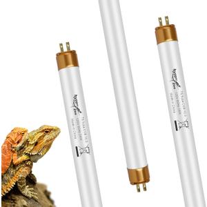 UVB Light for Reptiles Bearded Dragon, 3 Pack T5 UVB Reptile Light UVB Bulb 10.0 24W UVA UVB Reptile Light Bulb Terrarium Light Lamp Tube for Turtle Chameleon Leopard Gecko Snake Tank, 22 Inch