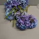 ZYTUYO 4PCS 19.6Inch Violet Blue Faux Hydrangea Artificial Flowers Silk Latex Realistic Full Large Hydrangeas Spring Long Stem Leaves Bouquet Plants for Tall Vase Table Garden Arrangements