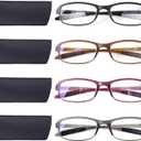 DOOViC 4 Pack Computer Reading Glasses Blue Light Blocking Anti Eyestrain Flexible Lightweight Readers for Women Men 2.5 Strength