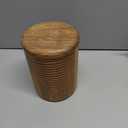 Kaizen Casa Food Jars & Canisters Acacia Wood round wooden storage jar with Lid for Sugar,Tea,Coffee,Snack,Spice,Herbs (4.5"X 4.5" X 6")