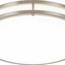 DLLT Flush Mount LED Ceiling Light: 16 Inch 5CCT (3000K-6000K) & Dimmable Ceiling Light Fixtures for Bedroom Hallway - 36W Modern Brushed Nickel Super Bright Kitchen Lighting Fixtures Ceiling