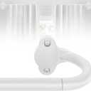 JRZOO Wrap Around Curtain Rods, Curtain Rods for Windows 18 to 45 Inch(1.5-3.75 Feet), 5/ 8" Adjustable Room Darkening Blackout Curtain Rod, Heavy Duty Celling Curtain Rod, Curved Curtain Rod 18-45", White