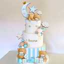 JeVenis Blue Bear Cake Decoration Baby Bear Baby Shower Cake Topper Bears Cake Decoration Baby Shower Birthday Cake Decoration