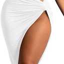 Mizoci Women's Swimsuit Coverup Beach Wrap Skirt Bathing Suit Bikini Cover Up for Swimwear, Size S, White