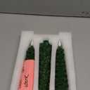 Homemory 3 Pcs Christmas Tree Candles with Remote, Waxy Flameless Taper Candles Flickering, Green LED Candlesticks Battery Operated for New Year Celebration Holiday Decorations 9.7 Inches