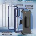 for Samsung Galaxy A36 5G Case, [Transparent & Holster Series] Belt Clip Full Body Shockproof Protective Cell Phone Cover with 2 Pack Tempered Glass Screen Protector (Blue/Clear)