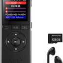 128GB Digital Voice Recorder with Playback Upgraded Voice Activated Recording with Premium Noise Reduction Dictaphone Device Perfect for Lectures Meetings Interviews