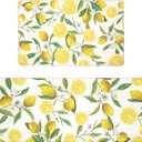 SHACOS Anti Fatigue Lemon Kitchen Rugs Mats Set of 1 Piece Non Slip Soft Cushioned Standing Mat and Runner Wipeable Floor Mat,17"x47", White