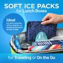 Everlasting Ice Reusable Ice Packs for Lunch Boxes & Coolers (4 Pack) Flexible, Long-Lasting, BPA Free, Versatile Lunch Box Ice Packs for Insulated Bags, Picnic, Travel, and More