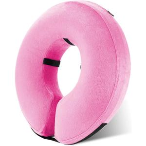 Katoggy Inflatable Dog Collar, Soft E-Collars for Dogs After Surgery, Adjustable Blow up Donut Dog Cone Collar for Small/Medium/Large Dogs and Cats (Large (Neck: 15"-18"), Pink)