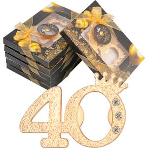 50 Packs 40 Bottle Openers for 40th Birthday Party Favors Gifts or Souvenirs for Guests 40th Wedding Anniversary Party Favor Gold and Black Theme Party Decorations (40)