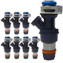 8-Count 4-Hole Fuel Injector Compatible with 1999-2007 Chevy Silverado/Tahoe/Express/SSR/Suburban, GMC Sierra/Savana/Yukon/Envoy, Cadillac Escalade - V8 4.8L/5.3L/6.0L for 17113553