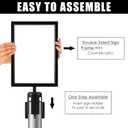 Taiyin 8 Pcs Stanchion Sign Holder Double Sided Sign Frame with Cover Stanchion Top Frames for 8.58 x 12.52 Inches Paper Size for Crowd Control Sentry Stanchions, Black, Iron