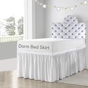 Cottingon Dorm Room Bed Skirt, 100% Microfiber, White, Twin XL-36'' Drop