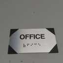 Office Signs with Raised Text & Grade 2 Braille, Brushed Aluminum/Silver Finish Easy Install with Double-Sided Tape, ADA Compliant Office Door Sign