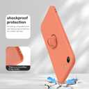 for Samsung Galaxy S21 FE 5G Case with Ring,Slim Soft Liquid Silicone Phone Case,Built in 360Rotatable Ring Holder,Shockproof Protection Phone Case 6.4inch Orange JUS04-12
