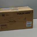 YOUKAIN Ceiling Fans with Lights, 52 inch Low Profile Ceiling fan with Remote Control and App Control, Flush Mount, Reversible, Dimmable, Gold Ceiling Fan for Bedroom, Indoor/Outdoor Use, 52-YJ865-GD, Gold & White