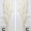 10 Stems 46" inch White Pampas Grass Decor Tall, Large Pompas Grass, Boho Neutral Home Decor Bouquet, Fluffy Pampass Grass for Floor Vase Wedding Floral Arrangements Wall Farmhouse Table Decor