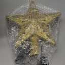 Christmas Star Tree Topper with Built-in Led Snowflake Projector Lights Hollowed Pentagram Tree Topper,Plug in Christmas Tree Ornament for Indoor Office Xmas New Year Holiday Tree Decoration