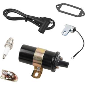 Ignition Coil, Breaker Points, Spark Plug & Wire, Condenser Compatible with Kohler K-Series Tractor K91 K141 K161 K181 K241 K301 K321 K341 Engines