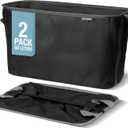 CleverMade Collapsible Laundry Basket 2 Pack  60L (16 Gal) Foldable Clothes Hamper with Reinforced Handles, Space Saving Fabric Laundry Bin, Holds 55 lbs, Flat Folding for Home & Travel - Black