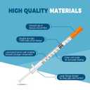 0.5mL Syringe 30G 5/16 Inch U-100 8mm, Individually Wrapped, Pack of 25