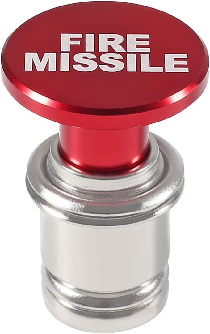 Fire Missiles Button Car Cigarette Lighter, MELIFE Anodized Aluminum Universal 12-Volt Replacement Accessory Fits for Most Vehicles Socket Size A (Red)