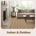 MontVoo-Outdoor Rug-Patio Rug 8x10 Polypropylene Indoor Outdoor Rug Outdoor Carpet for Patio Deck Balcony Porch, Textured Weave, Durable for High Traffic, Fade-Resistant, Boho Farmhouse Neutral Brown