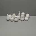 White Bud Vases, Small Ceramic Vase Set of 11, Mini Pottery Vases for Flowers, Decorative Pieces for Home Modern Decor, Boho Decor, Chic Accents for Living Room Dining Table Shelves