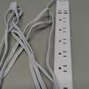 10 Ft Power Strip Surge Protector - 7 Outlets 4 USB Ports (2 USB C), Ultra Thin Flat Extension Cord & Flat Plug, 1700 Joules, Wall Mount, Desk Charging Station for Home Office Dorm, White