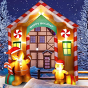 9.97 ft Inflatable Christmas Arch Outdoor Decoration Blow up Gingerbread Man Cookie House and Peppermint Decor with LED Lights Set for Indoor Outdoor Porch Door Garden Inflatable Xmas Arch Supplies 