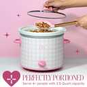 Paris Hilton 3.5-Quart Manual Slow Cooker, Features Three Settings (Low, High, Warm), Naturally Nonstick and Dishwasher Safe Stoneware Insert, Family Sized Capacity, Gingham Pink