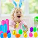 200 PCS 3" Large Fillable Plastic Easter Eggs with 6 Golden Eggs, Empty Bright Colorful Eggs for Kids Easter Hunt Classroom Prizes Basket Stuffers Easter Party Favors