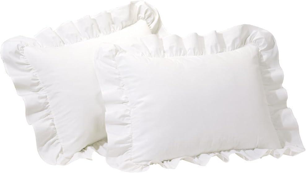 Fresh Ideas Ruffled Pillow Sham 2 Pack, King, White
