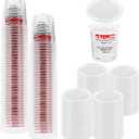 Custom Shop/TCP Global Full Case of 100 Quart (32oz) Paint Mixing Cups with 50 Lids - Cups are Calibrated with Multiple Mixing Ratios (1-1) (2-1) (3-1) (4-1) (8-1)